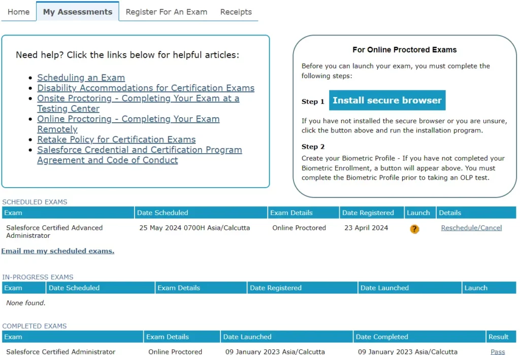 Track Certifications Progress in Webassessor