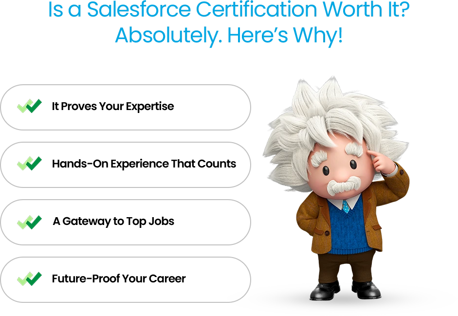Salesforce certification is worth it because of its value in proving skills and job opportunities.