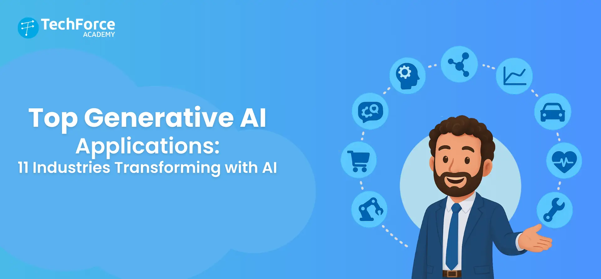 top generative AI applications and 11 industries being transformed by AI.